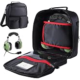 Pilot Headset Bag, Aviation Headset Case, Pilot Flight Bag for Travel | Padded Carrying Case with Multiple Pockets for Aviation Headset, Kneeboard, Tablet and Pilot Accessories