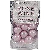 Gift Republic Rosé Scented Bath Bombs Pink Sparkly Mini Fizzies Pampering for Women Mother's Day Birthday Teachers Christmas Pack of 10