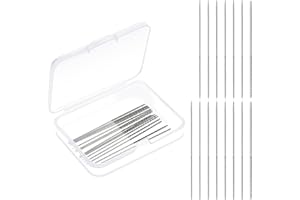 XTHROTSENK 15 Pack Snag Nab It Tool Snag Repair Needle 0.03 x 2.36'' Snag Repair Sewing Tool Repair Knits and Woven Tool with Case Leather Craft Sewing Stitching Needle for Knitted Woven Cloth Drapes Garments