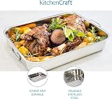 KitchenCraft Roasting Tin with Rack Stainless Steel 43 x 31 cm 5.5L view 4
