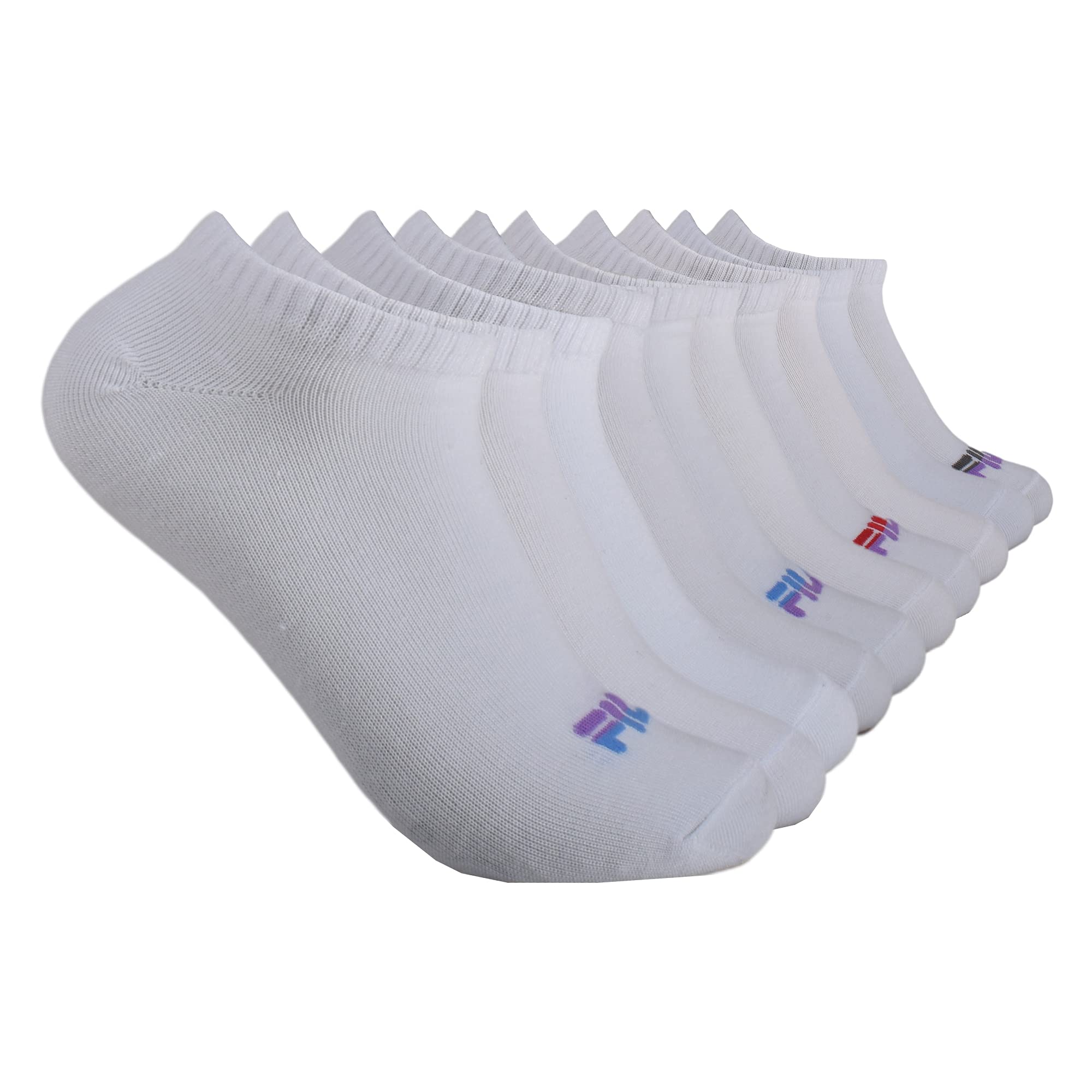 Photo 1 of Fila womens No Show Socks, White Multi (10 Pack), One Size US