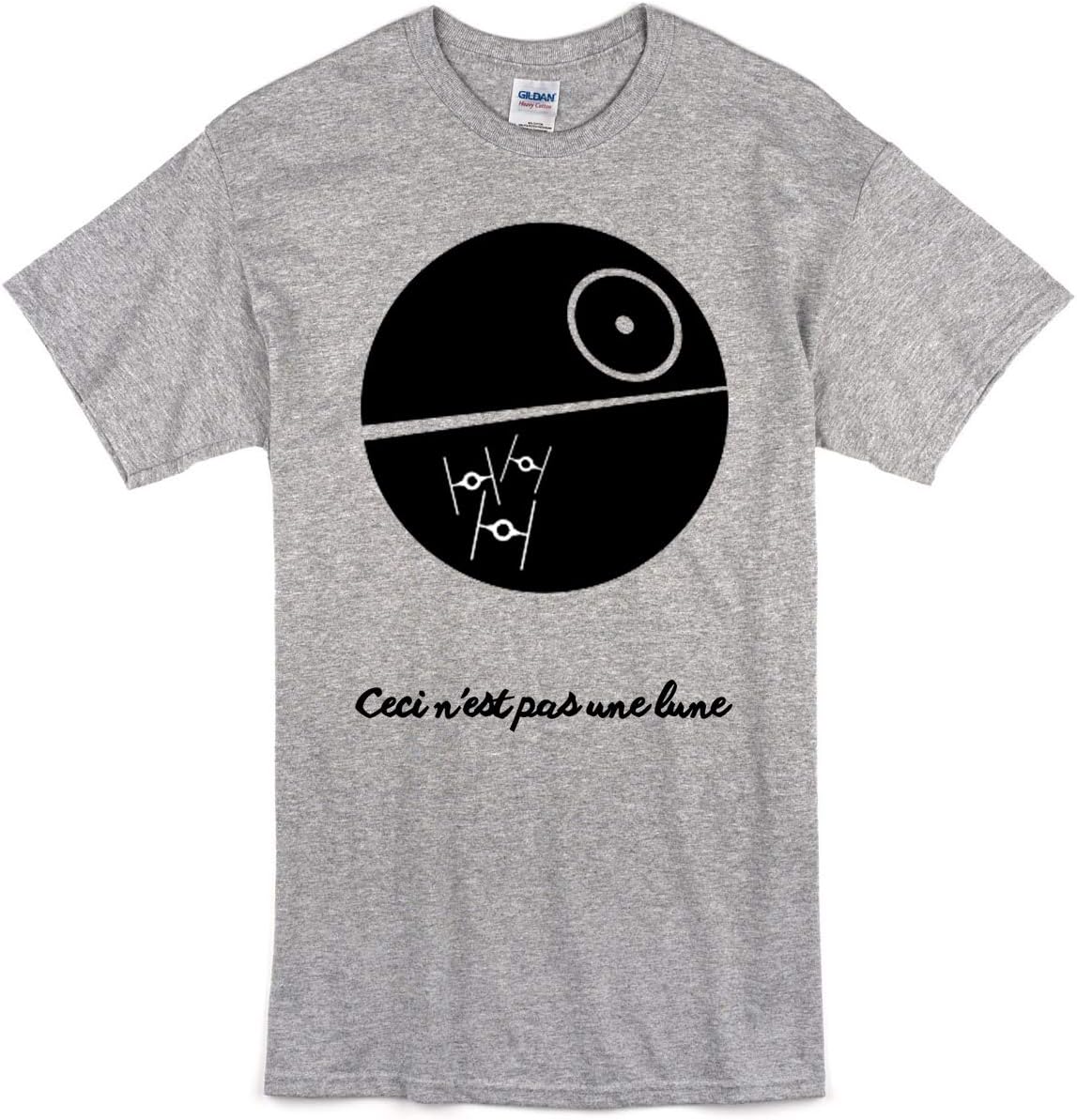 That's No Moon, Ceci N'est Pas Une Lune, Thats No Moon T-Shirt, Grey Tshirt, Star Wars Men's T Shirt, Medium