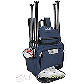 WOLT Baseball Bag Backpack for Youth and Adults-Softball Bag with Separate Helmet Compartment and Shoes Pocket,Multifunctional Sport Backpack for Baseball, Volleyball,Basketball, Soccer