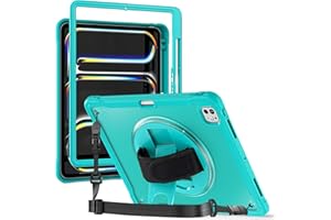 for iPad Pro 13 2025 (M5) / 2024（M4 Shockproof Case w Screen Protector,Heavy Duty Hybrid Protective Case Cover 360 Rotating G