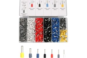 Fidioto 1900pcs Wire Ferrules Terminals Kit, AWG 22-10 Terminal Connector Wire Insulated Cord Pin Ends Terminals for Electric, Industrial, Power Control System, etc.