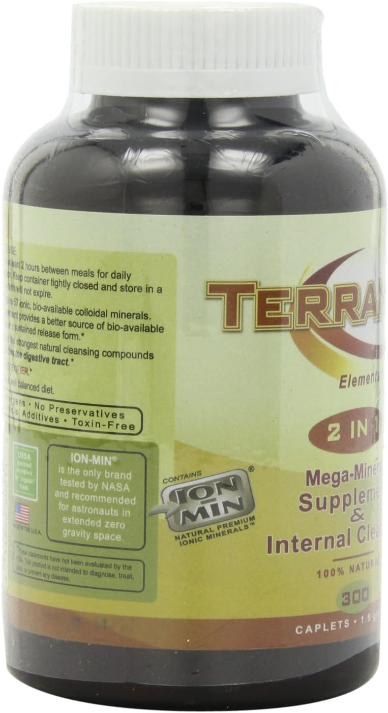 Ion-Min, Terramin 2 in 1, Mega-Mineral Supplement & Internal Cleanser Caplets, 1.5-Grams, 300-Count: Health & Personal Care