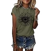 BLACKOO Women Cute Sunflower Graphic Tee Shirts