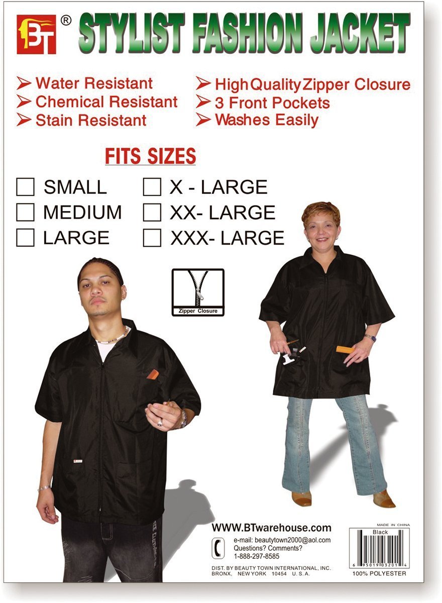 Amazon Com Beauty Town Professional Hair Stylist Jacket Black