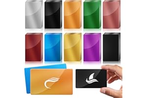 weparmeety 100 Pcs Metal Engraving Blanks Colorful Aluminum Sheet Laser Engraving Business Card Multipurpose DIY Gift Cards 86 x 54 x 0.21 mm（10 Colors)