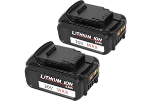 Akkopower Battery 20v Replacement for Dewalt: Lithium ion Batteries 8 ah 20 Volt Max XR Compact 2 Pack Compatible with DCB205 DCB200 DCB203 DCB206 DCB208 20volt Cordless Power Tools