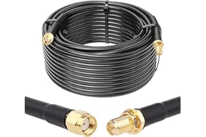 XRDS - RF 50ft RP-SMA Male to RP-SMA Female Coax Cable, RG58 WiFi Antenna Extension Coax Cable for WiFi LAN Router Wireless N