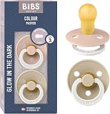 BIBS Colour Glow Soother 2-Pack Round Nipple Night Glow BPA Free Pacifier 18+
