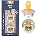 BIBS Pacifiers Colour Collection | Natural Rubber Baby Pacifier | Set of 2 BPA-Free Soothers | Made in Denmark | 18+ Months (Pack of 2) | Blush Night/Vanilla Night