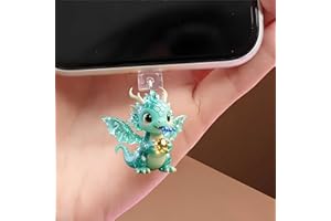 Cute Crystal Dragon Dust Plug Acrylic Charms for electronic products,Type-C Charging Port Dust Plugs Pendant Compatible with 