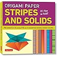 Origami Paper - Stripes and Solids 6" - 96 Sheets: Tuttle Origami Paper: Origami Sheets Printed with 8 Different Patterns: Instructions for 6 Projects Included (Tuttle Specials)