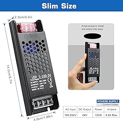 PZETCEIR LED Driver 24V 100W 4.1A Slim LED Power