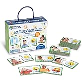 Learning Resources Feelings & Emotions Puzzle Cards, 48 Pieces, Ages 3+, Social Skills Toys, Speech Therapy Materials, Social