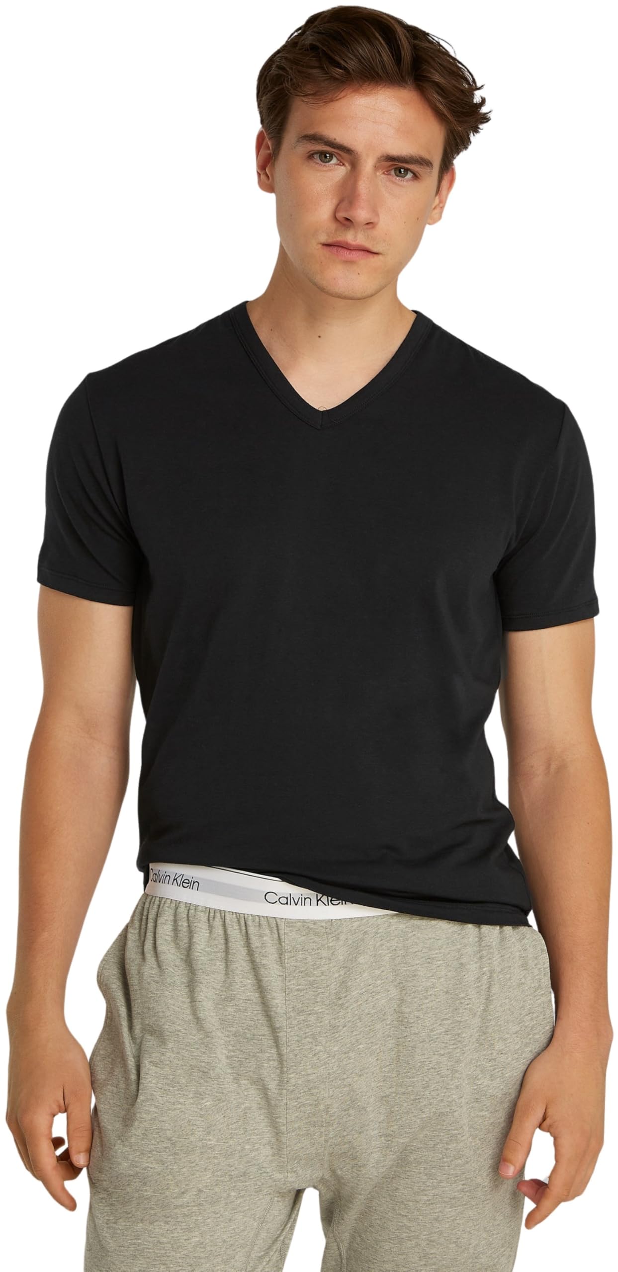 Calvin Klein Herren 3er Pack T-Shirts Kurzarm mit V-Ausschnitt, Schwarz (Black, Black, Black), S 2