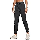 CRZ YOGA Athletic Joggers for Women 27.5" - Lightweight Travel Outdoor Hiking Pants with Pockets