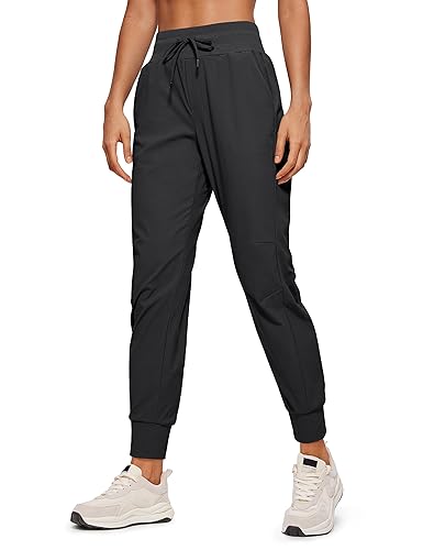 CRZ YOGA Athletic High Waisted Joggers for Women Lightweight  Workout Travel Casual Outdoor Hiking Pants with Pockets Ink Gray Large in  Oman