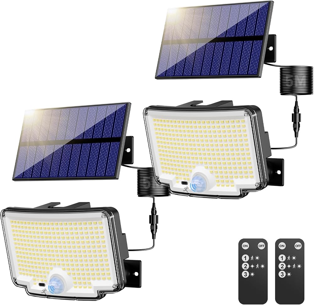 nipify 2 Pack Solar Lights Outdoor 310 LED 3 Modes IP65 Motion Sensor 270°