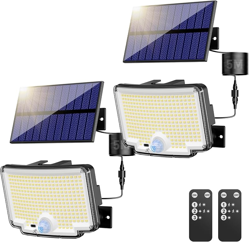 nipify 2 Pack Solar Lights Outdoor 310 LED 3 Modes IP65 Motion Sensor 270°