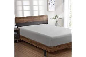 FreshCulture Twin Fitted Sheet Only - Hotel Quality Fitted Sheet Twin Size - Ultra Soft & Breathable - Brushed Microfiber - Deep Pocket - Cooling Fitted Sheets for Twin Size Bed (Light Grey)