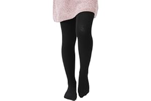 Paralinda Girls' Cotton Tights - Toddler Cable Knit Footed Tights for Baby Girls