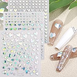 9 Sheets Heart Nail Art Stickers - Metallic Nail