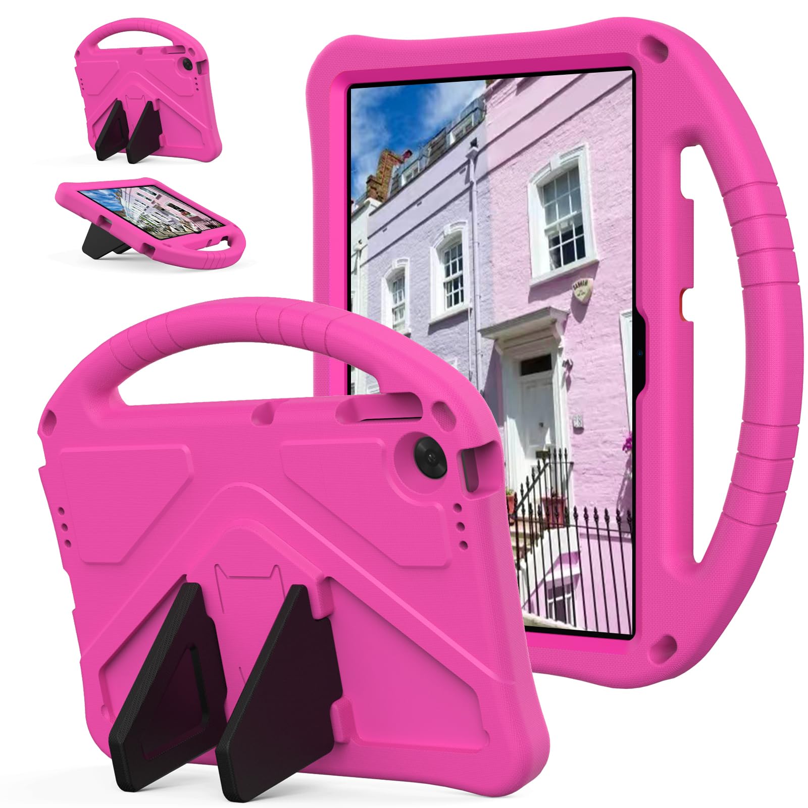 YRH for Lenovo Tab TB311FU 10.1 inch Case 2025, Kids EVA Shockproof Handle Stand Cover for Lenovo TB311XU 10.1'', Pink