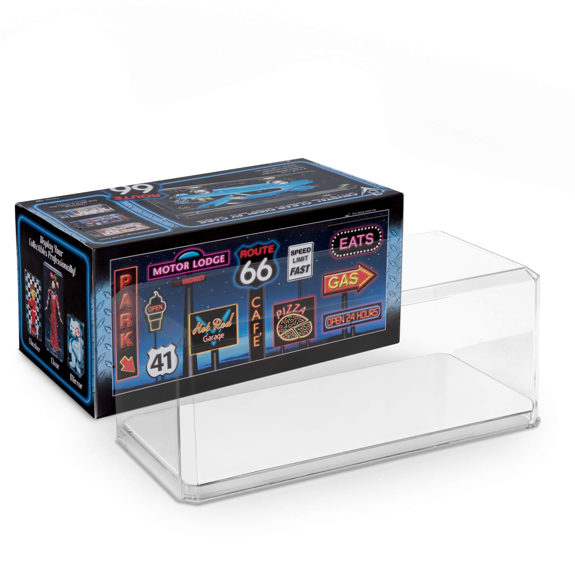 Lindner & Koch Acrylic Display Case with Acrylic Base (23cm; 33cm; 39cm) with 3M adhesive pads | 1/24; 1/18; 1/15 Diecast Cars | Black or White (White, 33cm (1:18))