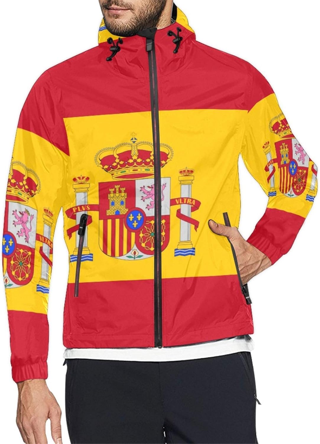 Spain Flag Men's and Women's Windproof Jacket Windbreaker
