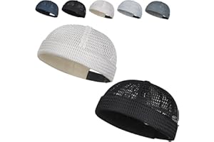 2 Pack Men's Breathable Brimless Hat Summer Style Mesh Tang, 2026 Breathable Mesh Cap, Adjustable Cap Beanie