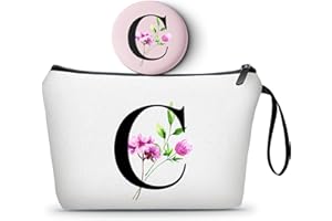 SEAMOON Happy Birthday Friendship Womens Bridesmaid Coolest Gifts for Sister Teacher Coworkers Personalized Travel Makeup Cosmetic Bag with Mirror Valentines Mothers Day Christmas Graduation C