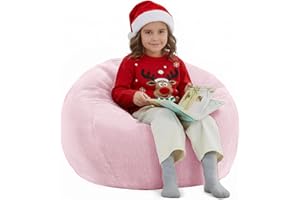 Nobildonna 3 ft Bean Bag Chair Cover (No Filler) 35"×43" Large Stuffed Animal Storage Bean Bag Washable Big Beanbag Chair Cover Premium Corduroy Stuffable Bean Bag Cover for Adults,Kids,Pink 300L