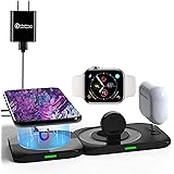 Wireless Charger, 4 in 1 Magnetic Charging Station for Apple Products M-agsafe Charger Pad Stand for iPhone 13/Pro/Pro Max/Mi