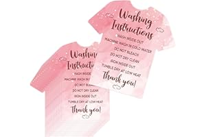 YHNTGB 240pcs T Shirt Washing Instructions Cards Clothing Package Insert Care Direction for Home Small Business Supplies Pink 3.54x3.54Inch