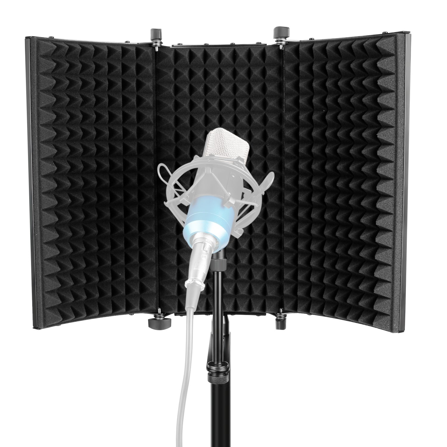 Neewer Professional Studio Recording Microphone Isolation Shield. High density absorbent foam is used to filter vocal. Compatible with Blue Yeti and any condenser microphone recording equipment
