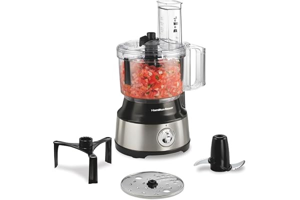 Hamilton Beach Food Processor & Vegetable Chopper for Slicing, Shredding, Mincing, and Puree, 10 Cups + Easy Clean Bowl Scrap