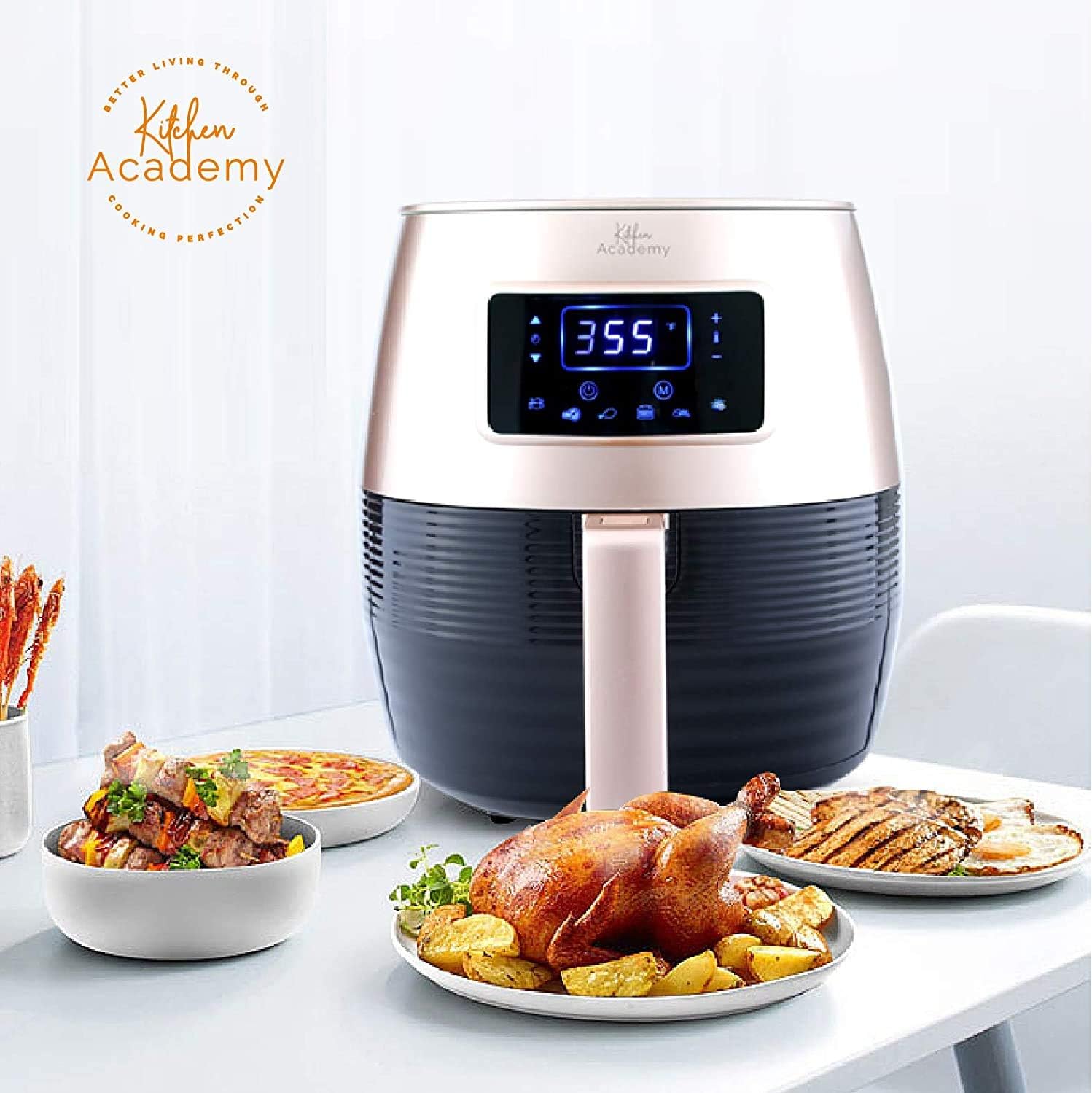 Kitchen Academy Air Fryer (50 Recipes), 5.5 Qt Electric Hot