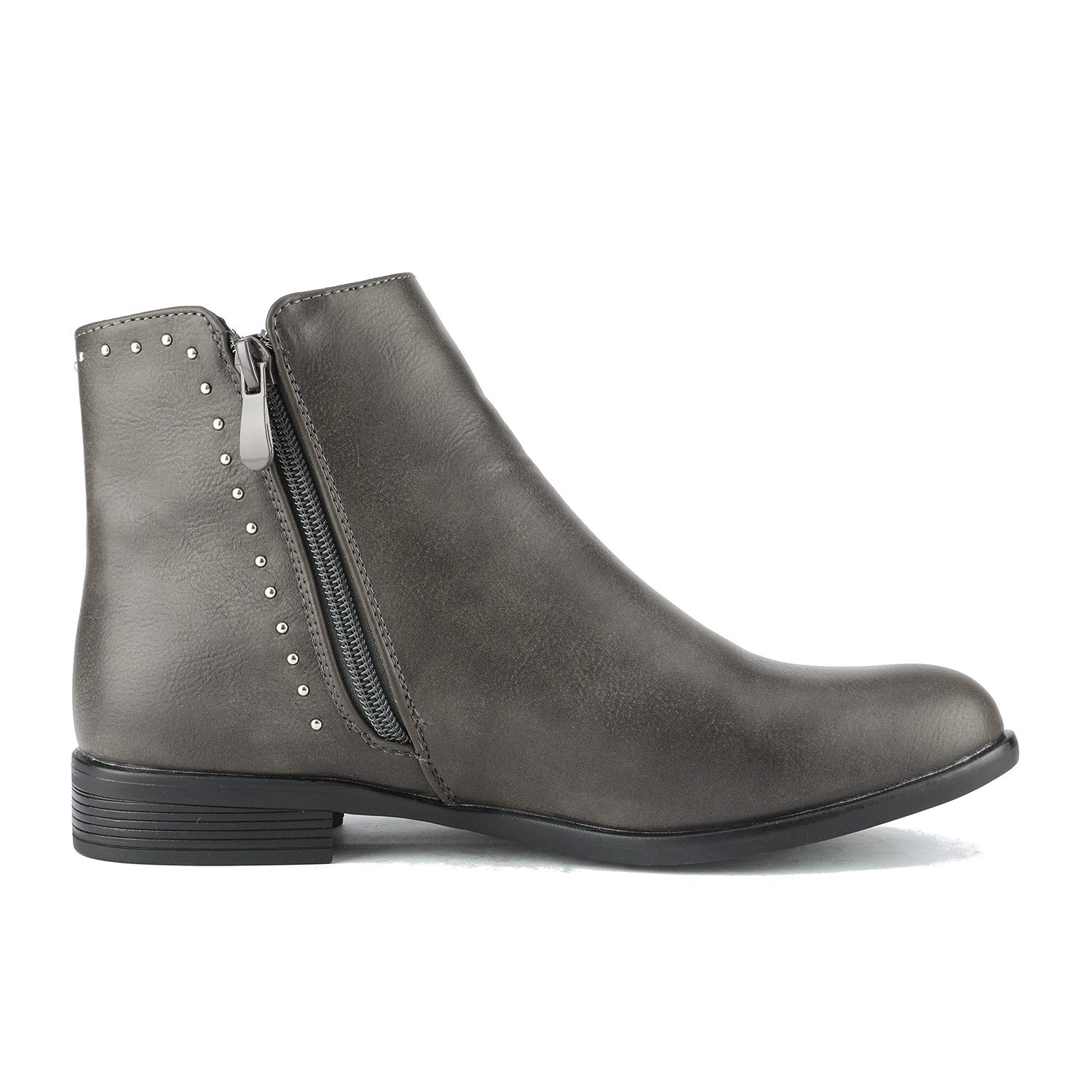 DREAM PAIRS Women's Stubby Grey Flat Heel Ankle Boots Size 9.5 B(M) US - Image 4