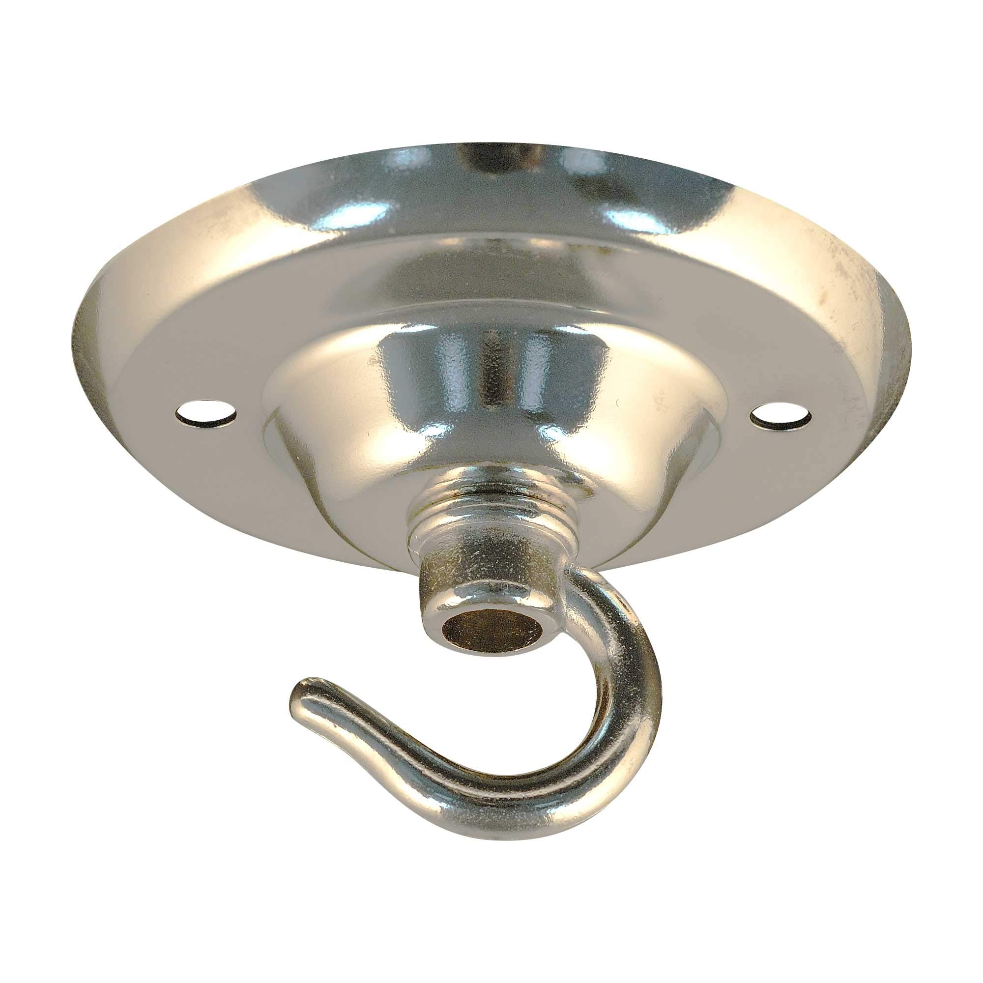 Ceiling Rose Hook Plate 75mm Diameter with Matching Screws Nickel Plated