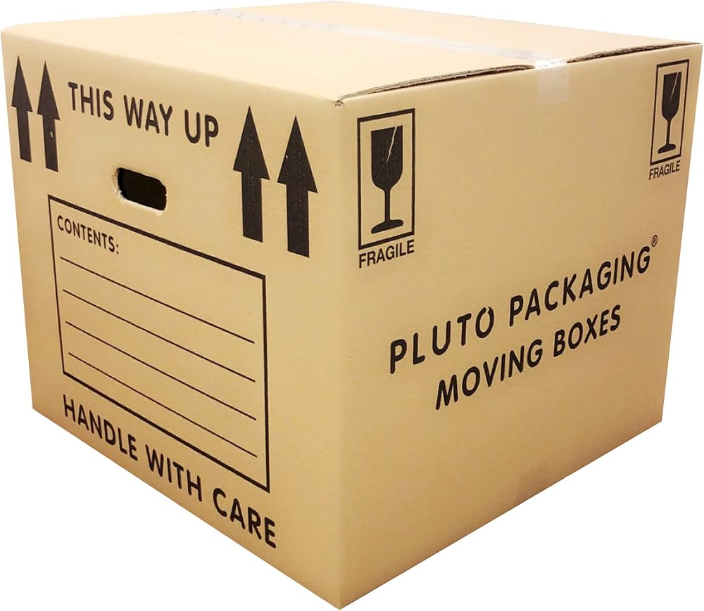 Pluto Packaging 5 x Extra Large Cardboard Boxes 115L with Handles 53x53x41cm