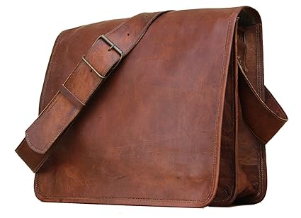 pranjals house vintage handmade real leather full flap crossbody satchel laptop messenger bag
