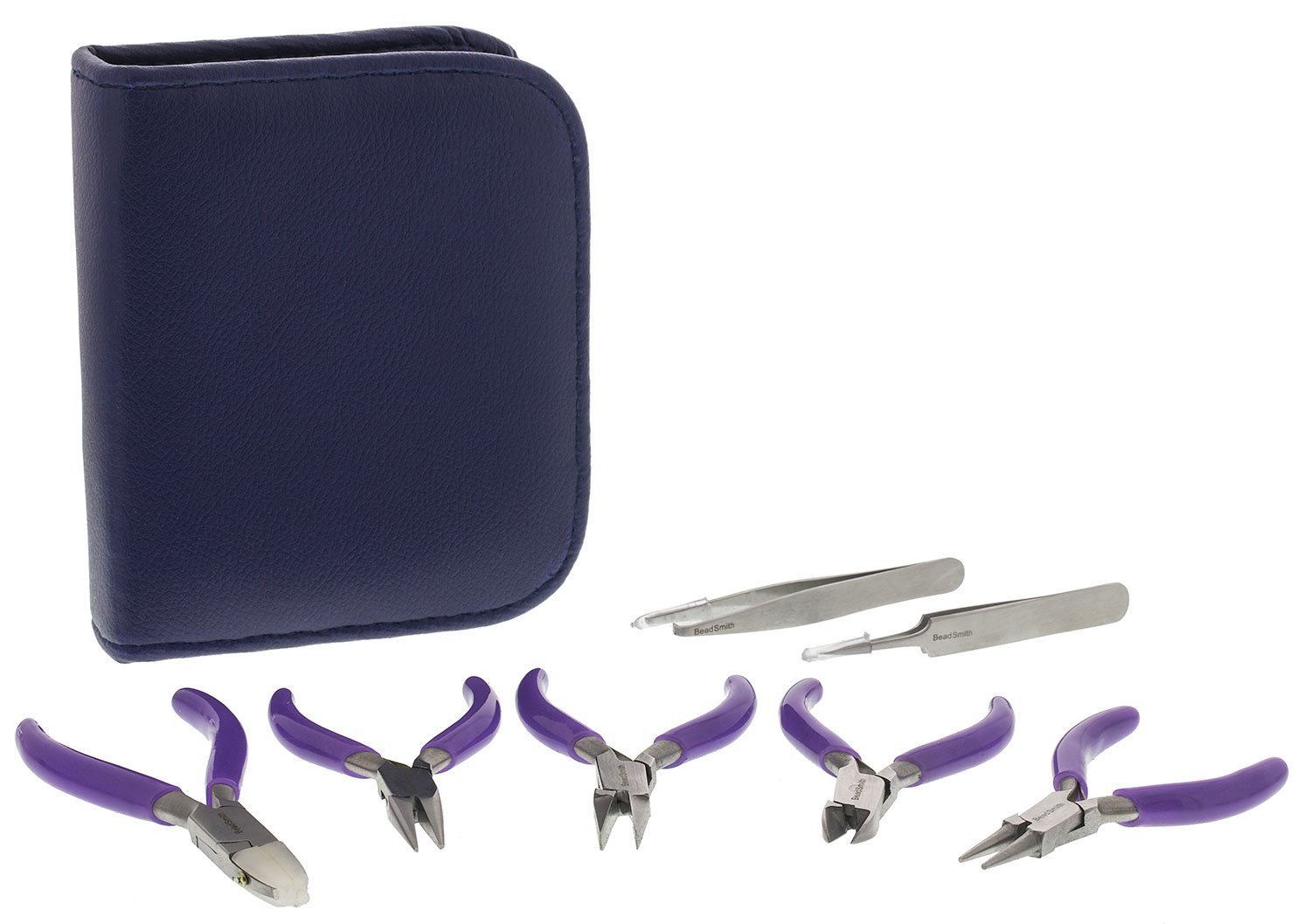 Beadsmith 7-Piece Jewelry Pliers Set with Case, Mini