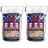 B&amp;B Charcoal Smoking Chips 2-Pack, 180 cu in Bags &ndash; Premium Hardwood BBQ Smoking Chips for Grilling, Smoking Meat, Fish &amp; Vegetables (2 Pack, Championship Blend)
