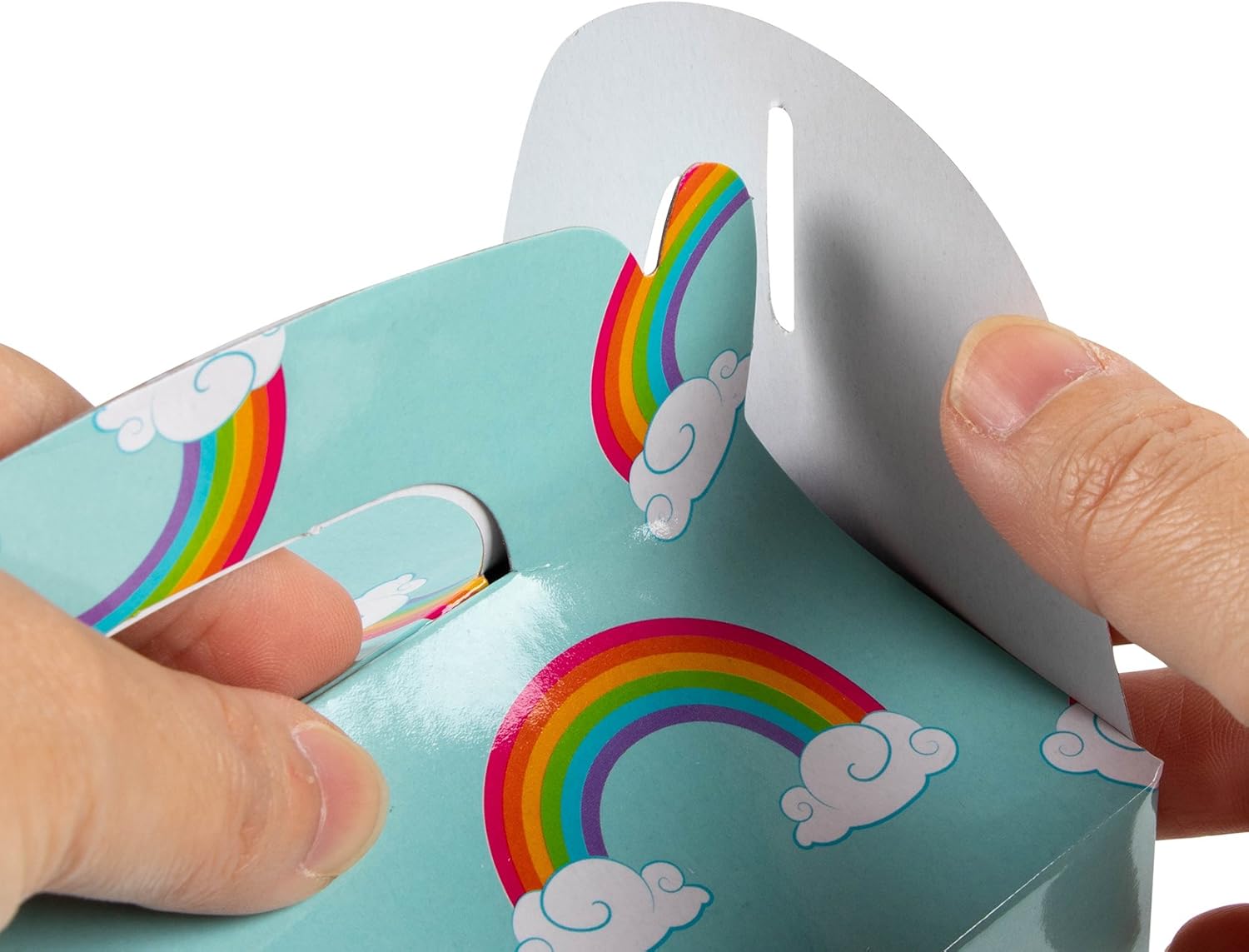 24-Pack Rainbow Party Food Boxes with Handle for Kids Birthday Themed Party Favours Gifts, Treats, 15.7 x 8.9 x 9.1 cm - Image 5
