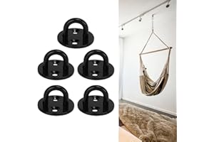 304 Stainless Steel Pad Eye Plate Hook,Base Diameter 33mm/1.3in - 5 Pcs Round Heavy Duty Fixed Wall Mount Ring Hooks, Thicken