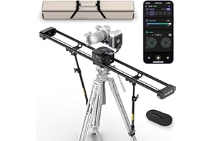 Zeapon AXIS 120 Pro (3-axis) Multi-axis Motorized Camera Slider, 47''/120cm DSLR Dolly Carbon Fiber Electric Track, LCD Screen APP Control, Pan Head for 360° Panoramic Time-Lapse Follow Focus