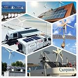 Giosolar 600W Solar Wind Kit 12V/24V: 400W Turbine + 2x 100W Panels + Controller view 2